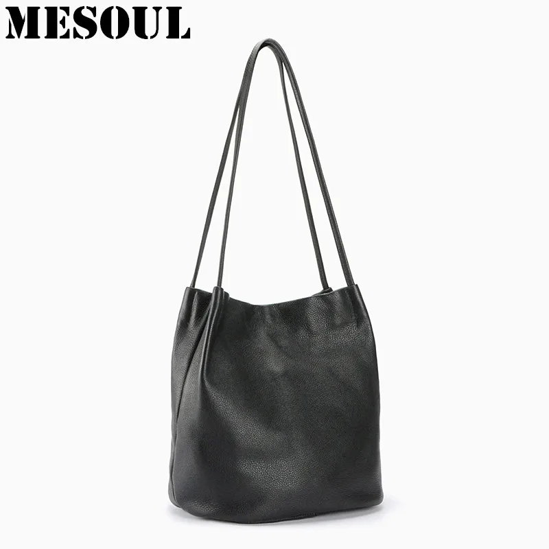 

2017 Bucket Bags Genuine Leather Shoulder Bag Women Fashion Tote High Qulity Spring Summer New Soft Cow Leather Woman Handbags