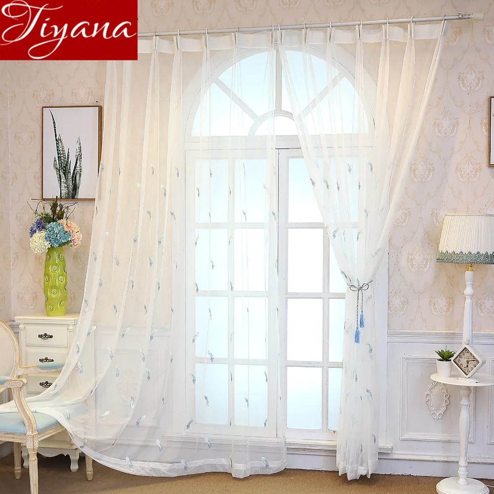 Curtains Net Feather Window Bedroom Balcony Tulle Curtains For