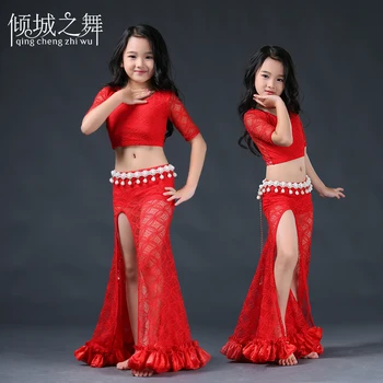 

2017 Rushed Branded kids girls Belly Dance Costume Set belly dance skirt suits Professional For Bellydance performances RT004