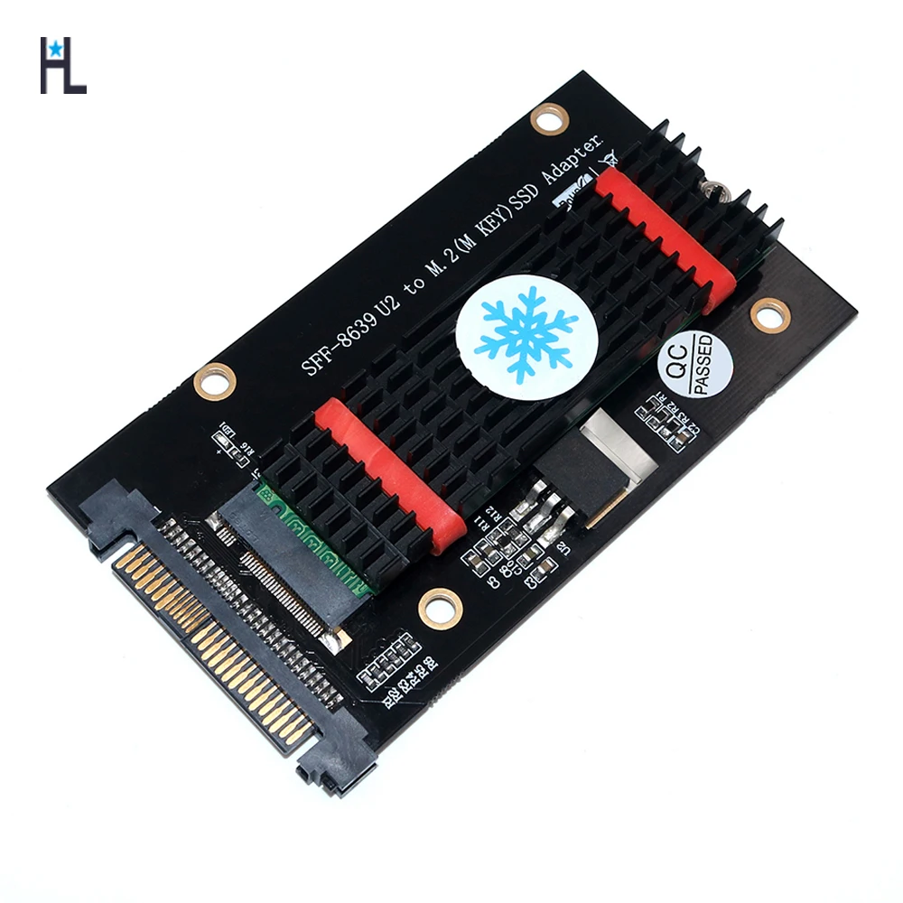 Upgrade Version M.2 NGFF key M SSD to SFF-8639 U.2 Adapter With Heatsink