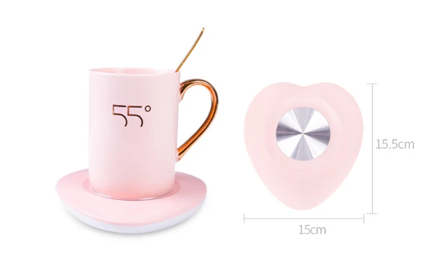 

electric cup mat Adjustable tea heater coffee warmer thermostat Heart-shaped warm cup Lady's appliance
