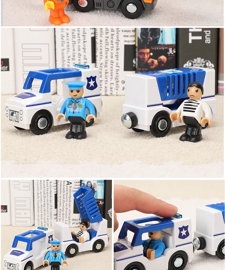 Магнитный поезд автомобиль звук и свет скорой помощи полицейский автомобиль пожарная машина совместимый Т-Гомы деревянный трек игрушка автомобиль игрушки для детей