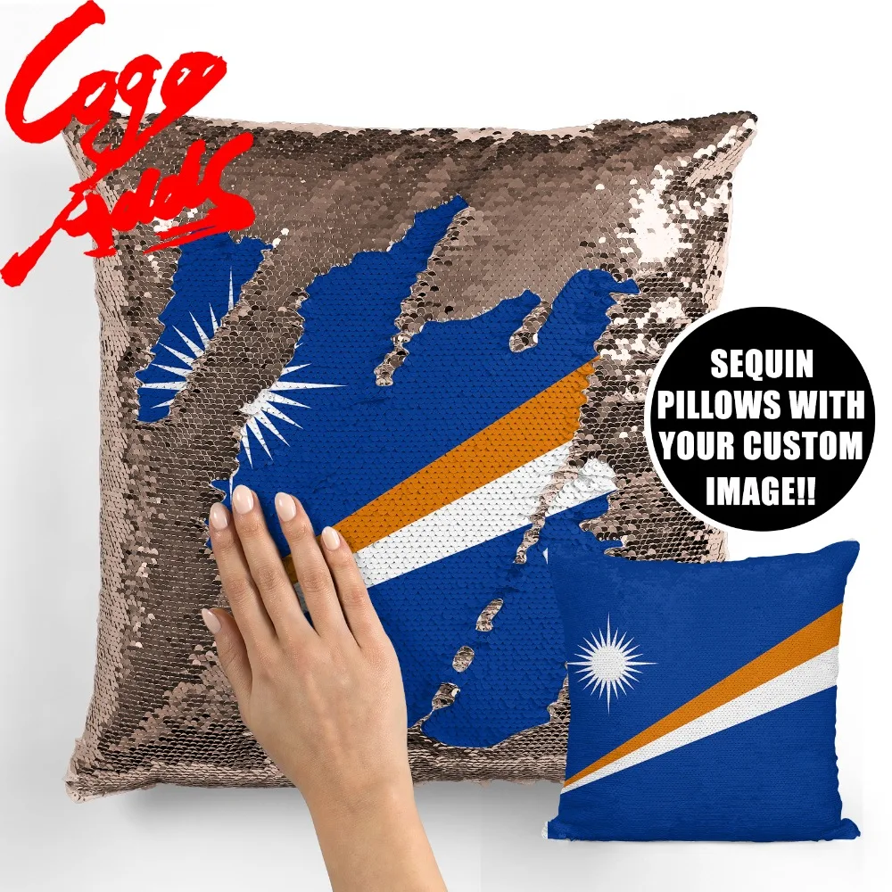 

Marshall Islands home accessories room decoration cushion cover throw pillows reversible mermaid sequin pillow case cover