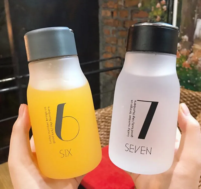 

300ML Portable Cute Plastic Water Bottle Outdoor Bike Frosted Fruit Drinking Bottles for Travel Leakproof Water Bottle