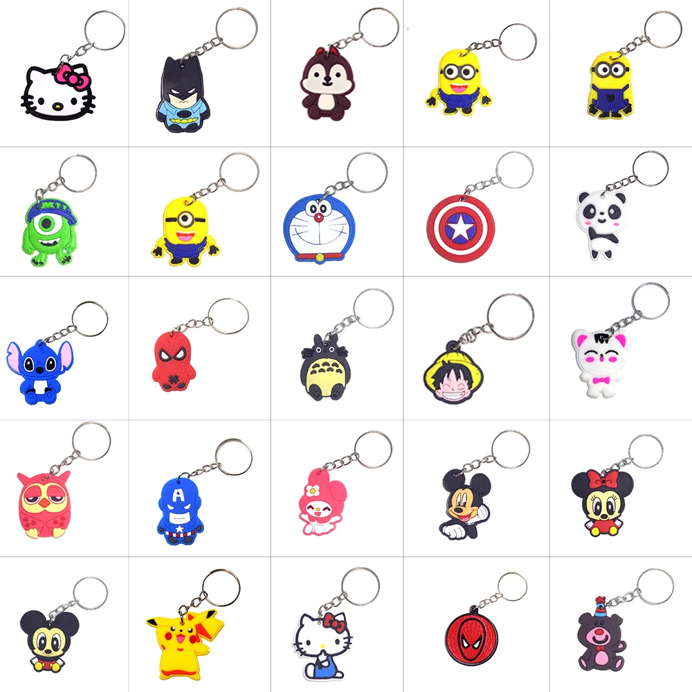 Llavero de silicona Anime llaveros llavero bolso llavero porte clef marvel llavero stitch chaveiro hello kitty cat