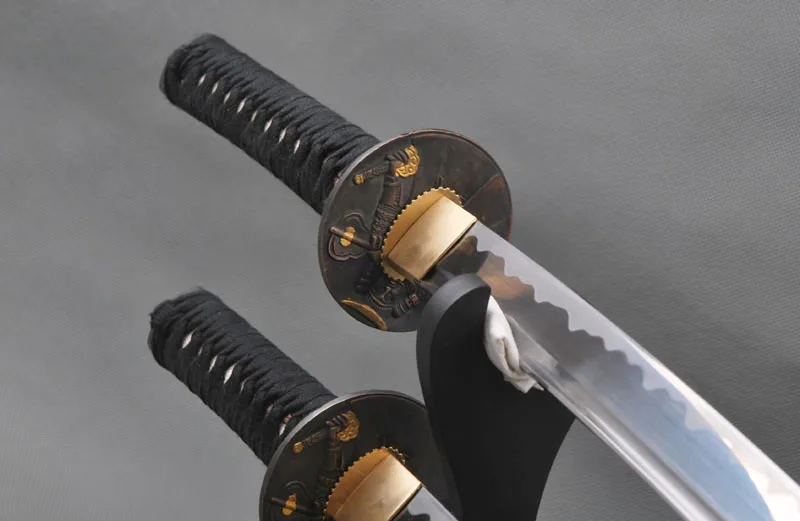 Японские мечи ручной работы SHI JIAN набор катана + Wakizashi tento Высокоуглеродистая