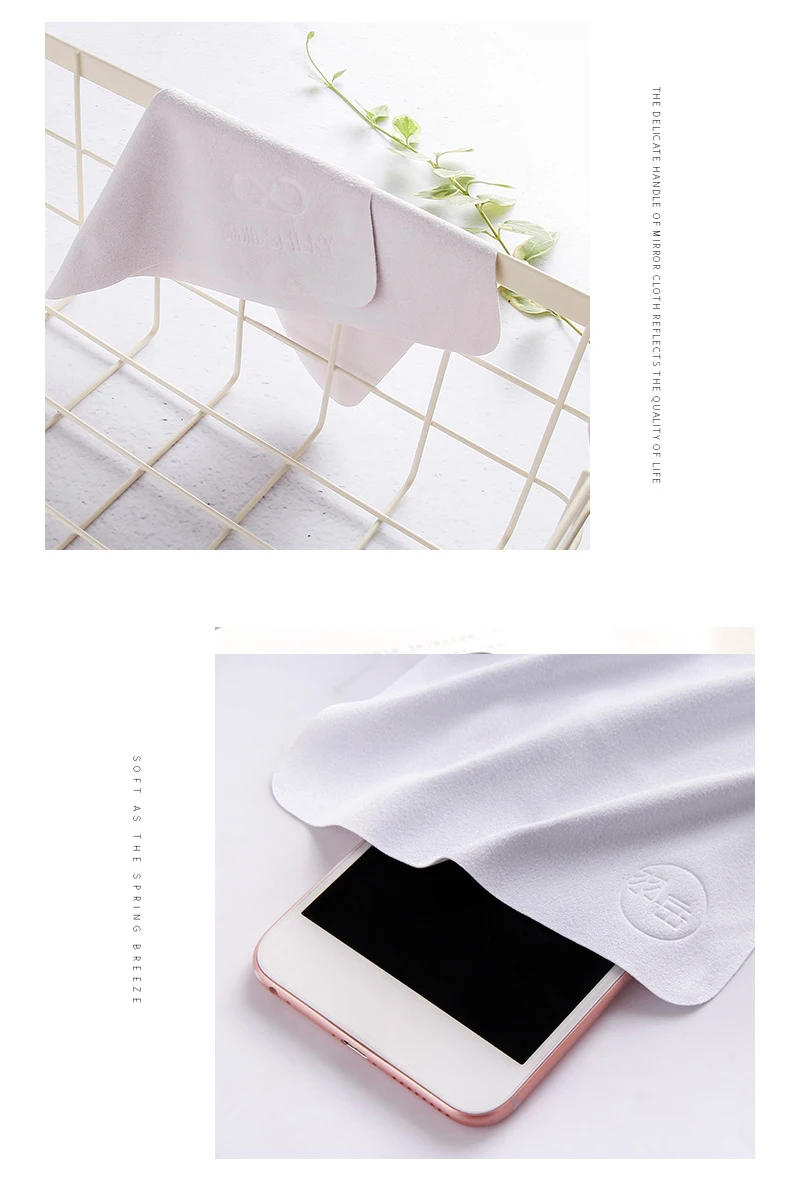 10 pcslots white and gray Chamois Glasses Cleaner Microfiber Glasses Cleaning Cloth For Lens Phone Screen Cleaning Wipes 1 (7)