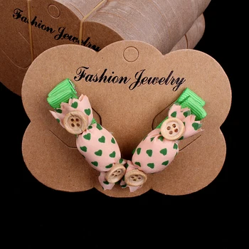 

8.6x6.9cm Brown Jewelry Cards Hair Accessory Packaging 200pcs/lot Kraft Paper Packing Cards Jewelry Cards Hairpin Cards H0155