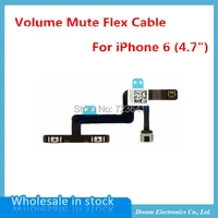 MXHOBIC 10 шт./партия кнопка регулировки громкости переключатель отключения звука гибкий шлейф деталь для ремонта соединителя для iPhone 6 6G 4,7 дюймов - изображение