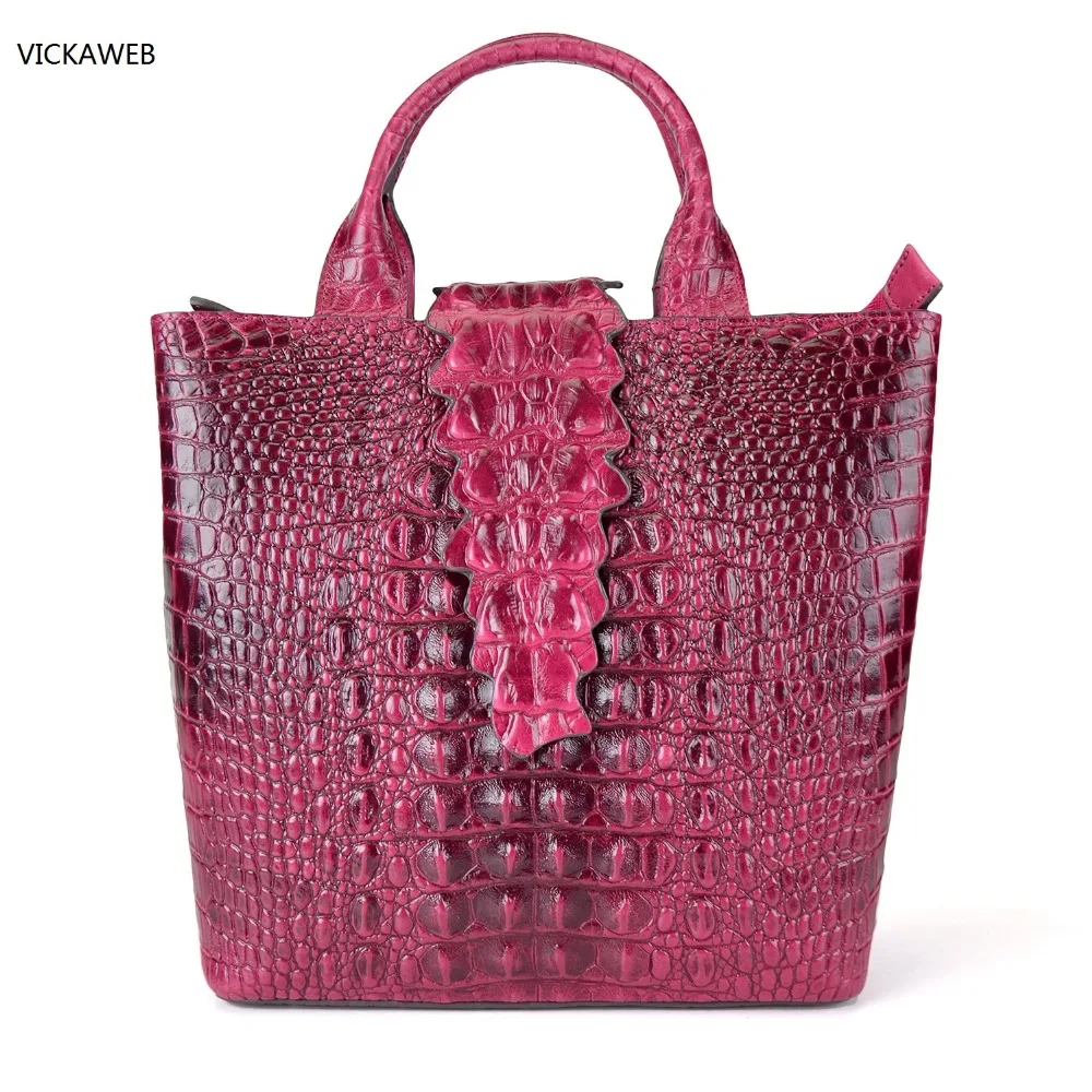 luxury brand women handbag genuine leather bag female crocodile pattern