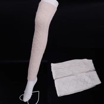 

Personality geometric patterns wool Leg Warmers Fashion women warm Thigh stockings Pure color boots socks Lady knee socks