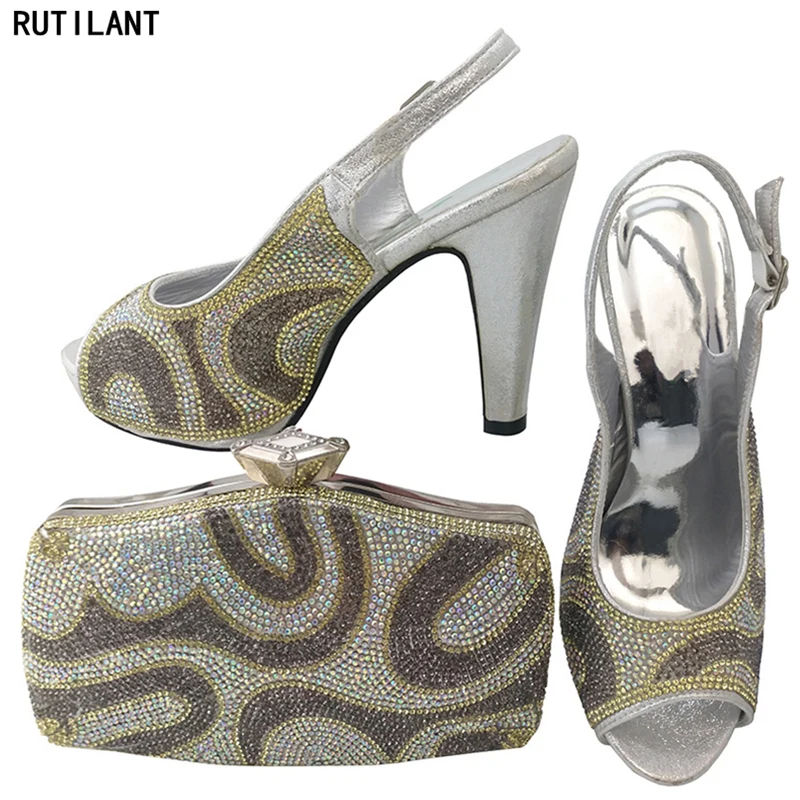 

Latest Italian Nigerian Shoes with Matching Bag for Women African Shoe and Bag Set for Party In Women Nigerian Shoes and Bag