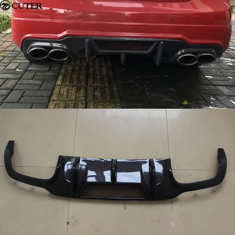 W204 C180 C200 C63 V стиль углеродное волокно Автомобильный задний бампер диффузор губа