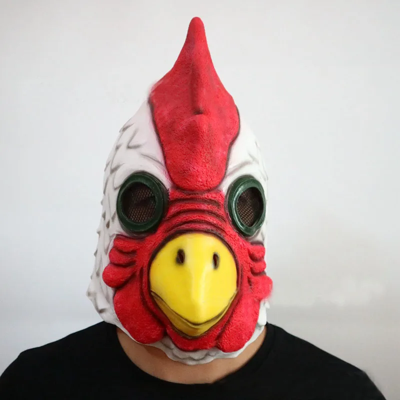 MEZZA faccia Pollo Divertente Costume Maschera Di Lattice Per Bambini /& Adulti Halloween