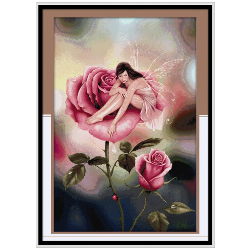 

Fairy in flowers (2) Patterns Counted Cross Stitch DIY 14CT Cross Stitch Sets Chinese Cross-Stitch Kits Embroidery Needlework
