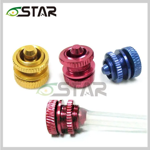 

2pcs/lot 6 Star High Quality CNC Alloy Fuel Filler Dot For Gas Nitro Airplanes airplane Fuel Filler Port 3 Color Free Shipping