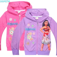 Hoodies moana Baby Girl Jacket Spring Children Girl Sweaters 2017 Fall 4-10 Yrs Cartoon Clothing Zipper Coat Overcoat Girl