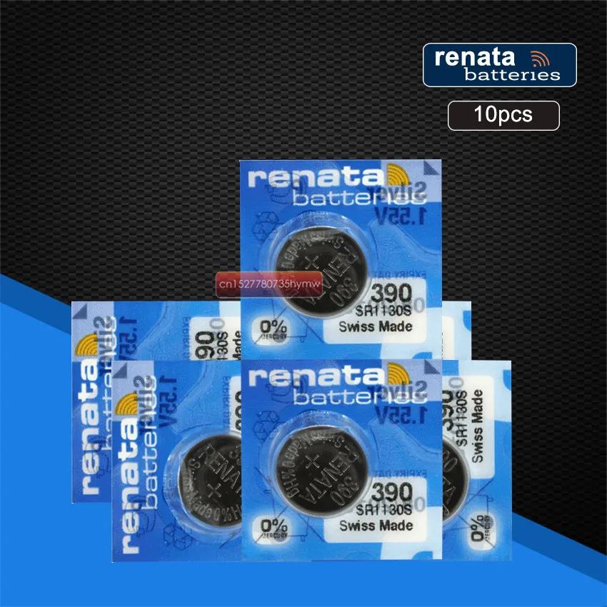 

10pc RETAIL BrandNew Renata LONG LASTING 390 SR1130SW 389 LR54 AG10 Watch Battery Button Coin Cell Swiss Made 100% Original