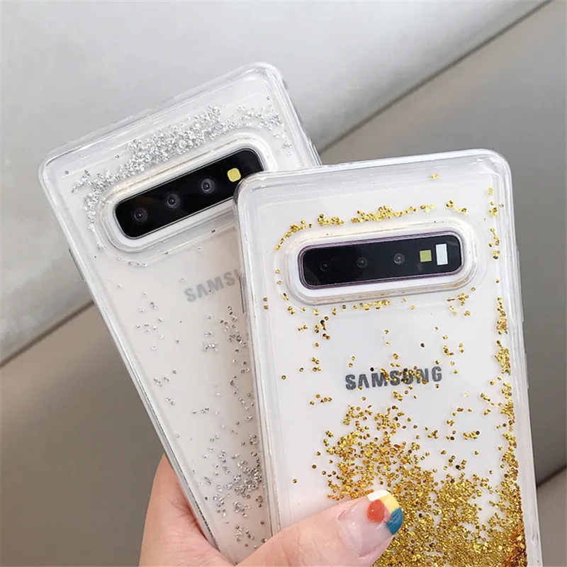 Мягкий чехол из ТПУ с динамической жидкостью и зыбучим песком для Samsung Galaxy S10 S9 S8
