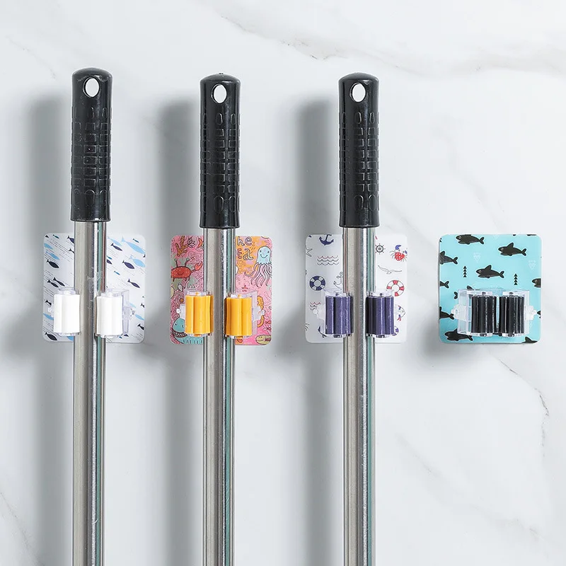 

Small Ocean Mop Clip Bathroom Traceless Mop Rack Bathroom Wall Traceless Bathroom Receives Mop Card