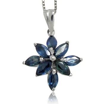 

2017 Real Collier Qi Xuan_Dark Blue Stone Flower Pendant Necklace_Real Necklace_Quality Guaranteed_Manufacturer Directly Sales