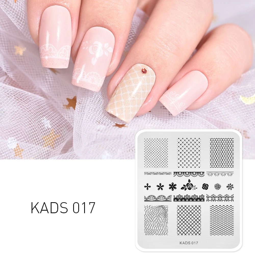 KADS Мода Цветы и Кружева Дизайн Ногтей Печать Печать Плиты Nail Art Шаблон Красоты Маникюр Трафарет DIY Польский Инструмент