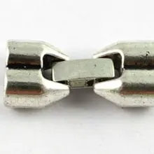 45 Sets Тибетского серебра телескоп крюк застежка для 5 мм кожаный шнур A13231