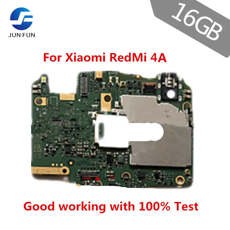 

JUN FUN 16GB Mobile Electronic panel mainboard Motherboard unlocked with chips Circuits flex Cable For Xiaomi RedMi hongmi 4A