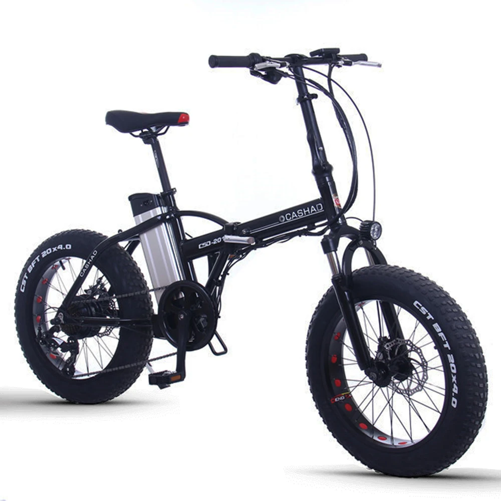 Top 20inch electric mountain bicycle 48V350W-500W motor 12ah lithium battery snow electric bike folding   fat e-bike 1