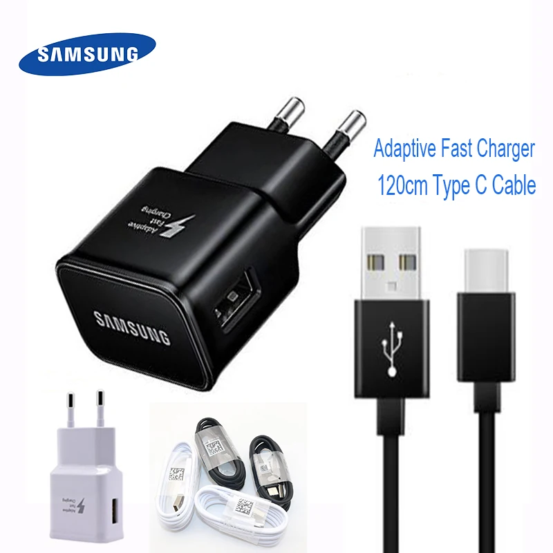 Samsung настенное Адаптивное быстрое зарядное устройство USB быстрый адаптер type C кабель для Galaxy A30 A40 A50 A60 A70 S10 S8 S9 Plus note 8 9 10