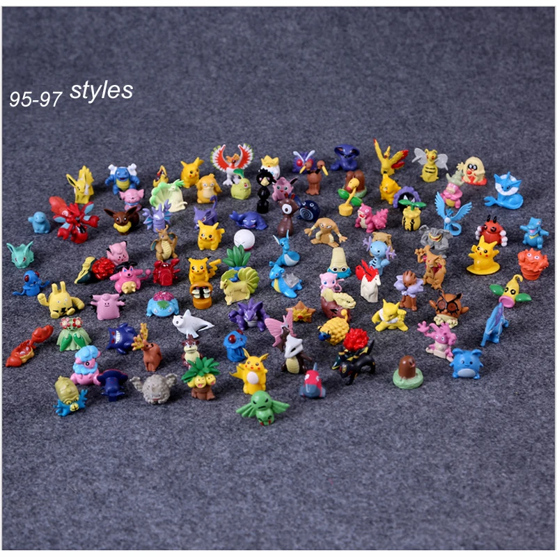 

New PVC 95-97 Styles Pocket Monsters Action Figure Anime Pikachu Mini Model Toy Children Gifts Cake Decoration Full Set