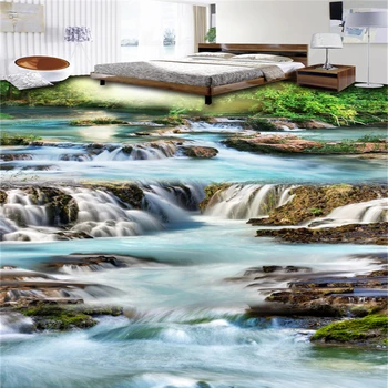 

beibehang wallpaper for walls 3 d Custom pvc fantasy beautiful wallpaper landscape painting waterfall bathroom 3D stereo floor