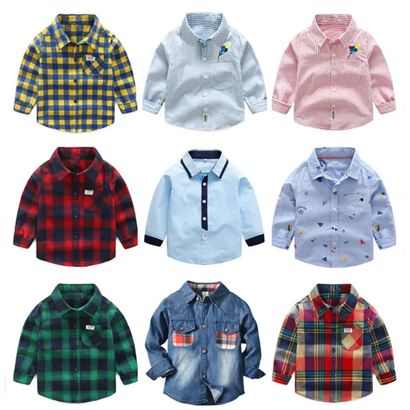

Baby Girls Boys Shirts 2019 Kids Fashion Clothes Spring Autumn Gentleman Tops Shirts Full Sleeve Plaid Kids Clothing Blouses