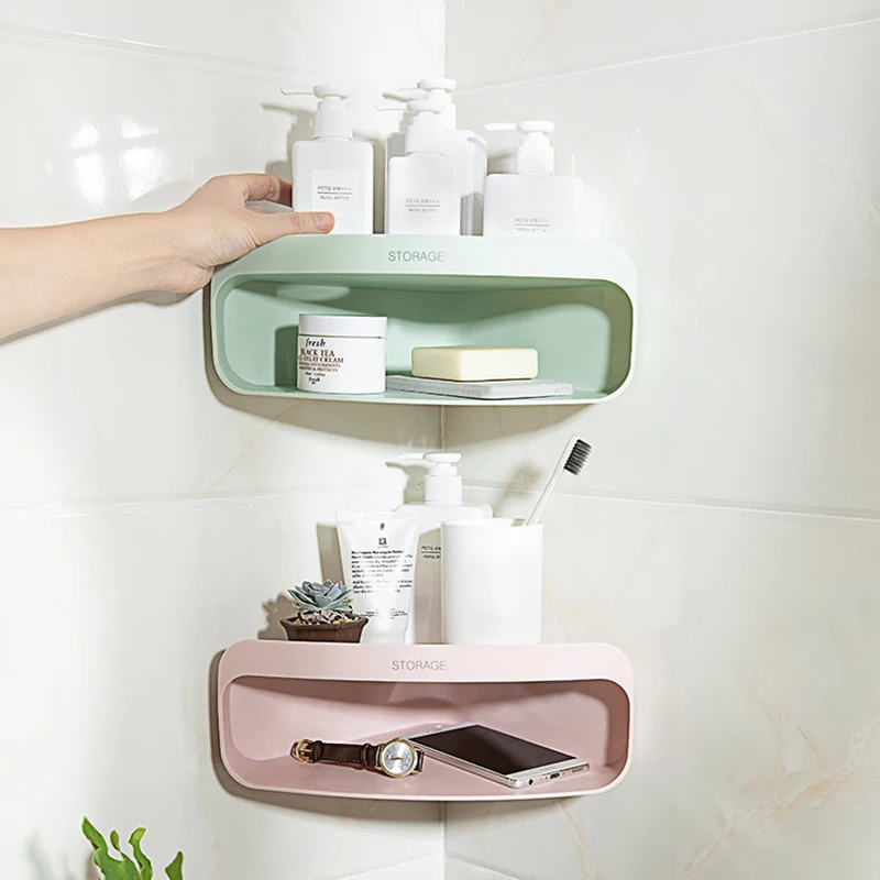 

Plastic Suction Cup Cosmetics Storage Rack Shower Gel Holders Organizer Kitchen Shelf Sponge Shower Soap Tray Bathroom Product