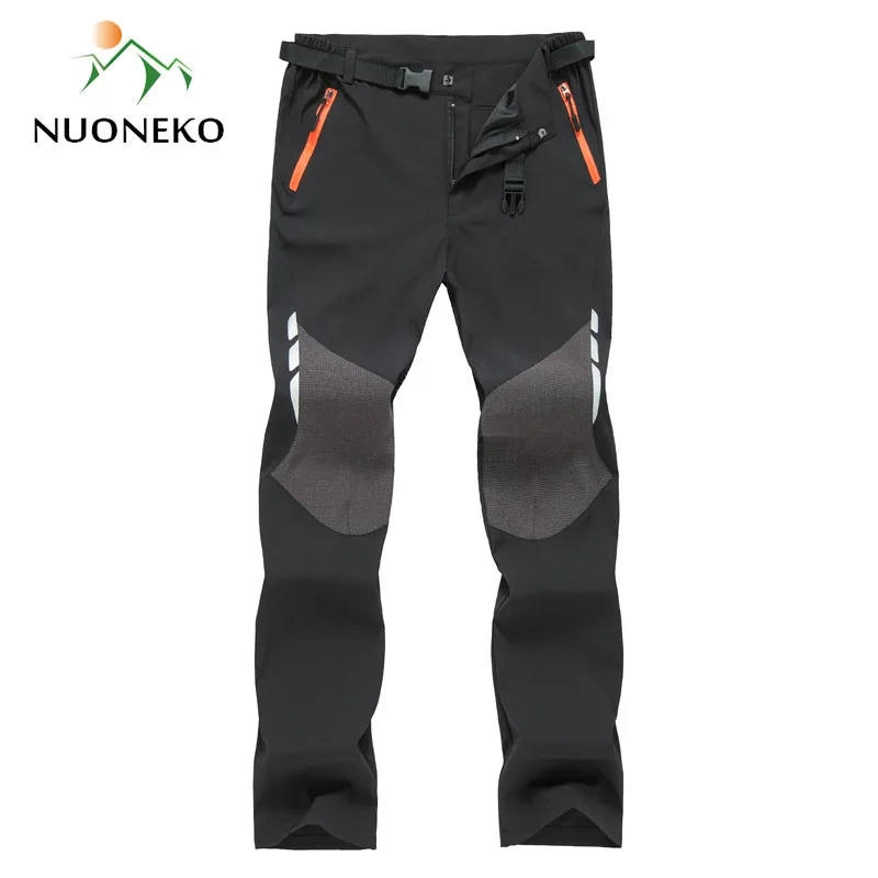 Reflective Summer Hiking Pants Men Lightweight Breathable Quick Dry Outdoor Mountain Climbing Trekking Male Trousers with Belt