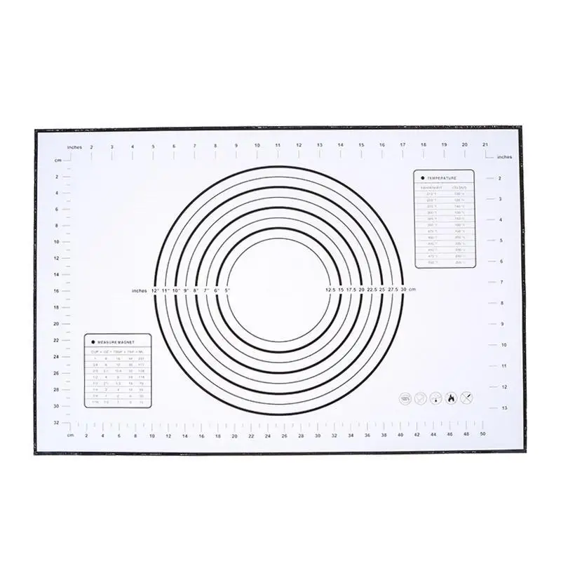 Силиконовый антипригарный кондитерский коврик с измерением 60X40 см коврик для выпечки счетчик роликовый подшипник коврик лайнер печь помадка/корка коврик Тарт