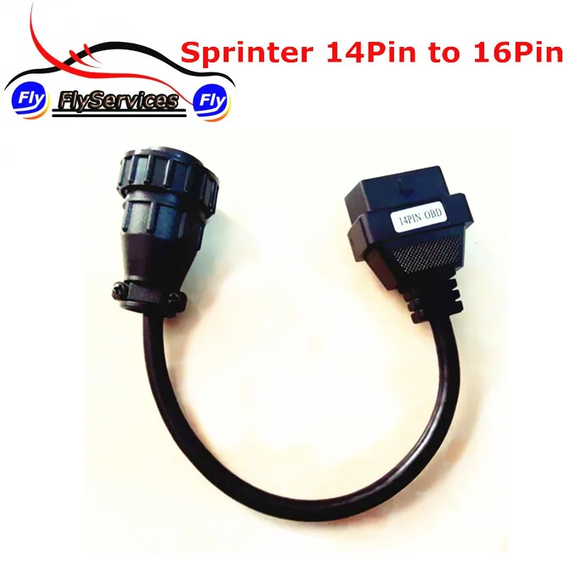 2017 New Arrival For MB Sprinter 14Pin To 16Pin OBD2 Sprinter 14 Pin OBD 2 OBDii Connection Adaptor MB Car Connector Cables 2017 New Arrival For MB Sprinter 14Pin To 16Pin OBD2 Sprinter 14 Pin OBD 2 OBDii Connection Adaptor MB Car Connector Cables