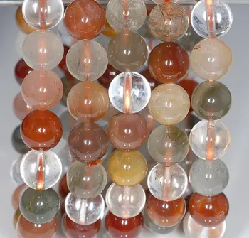 

9mm Rainbow Rutilated Quartz Gemstone Garde AA Round Loose Beads 7 inch Half Strand (80001062-145)