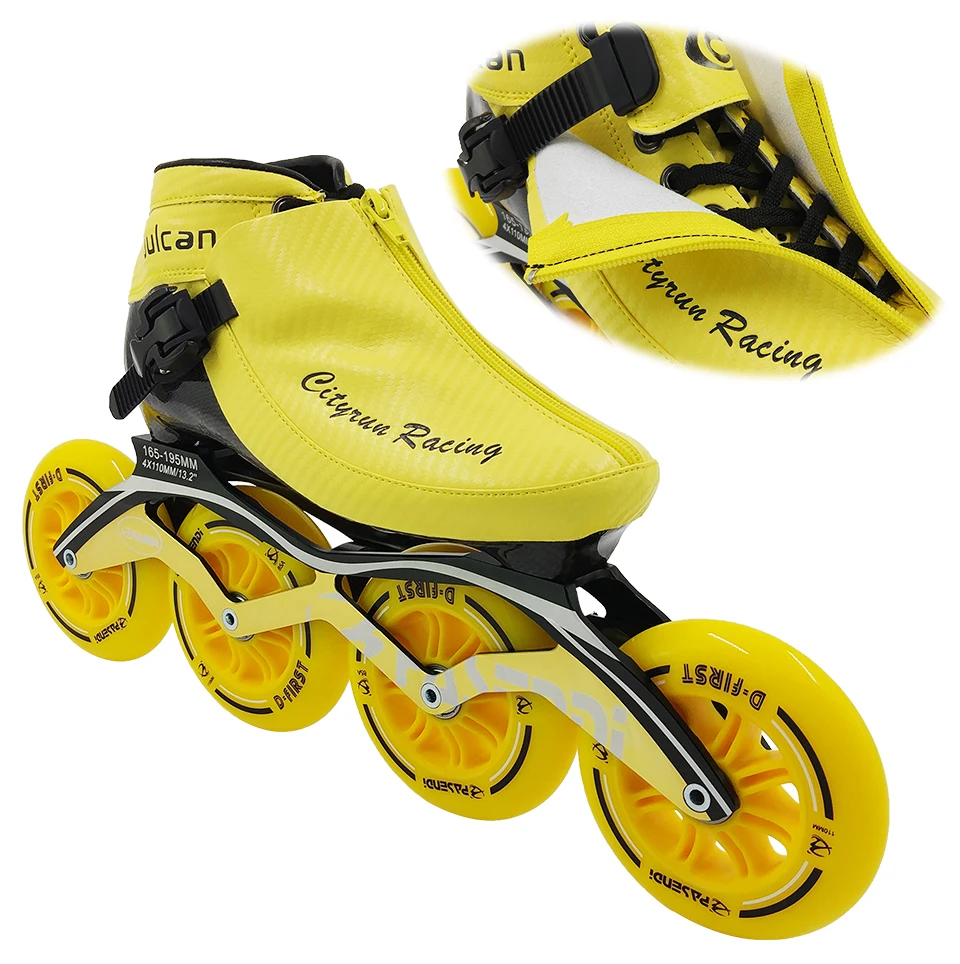 المهنية الكربون الألياف سرعة أحذية تزلج الكبار/الطفل سباق على الجليد سباق المتقدمة مضمنة التزلج الأزرق الأصفر الأحمر الأسود أحذية