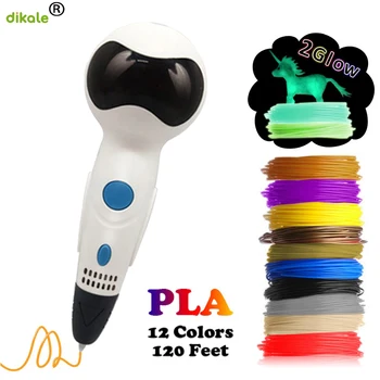 

dikale latest USB interface robot 3d 1.75mm PLA print pen with voice play function children puzzle 3D painting graffiti pen