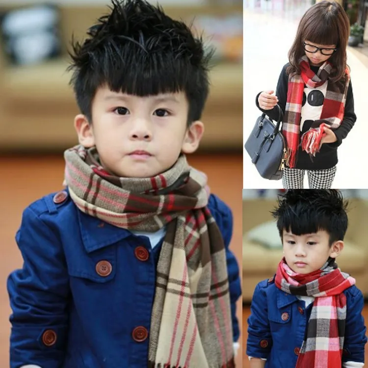 2016 Best Selling Winter Autumn Children Comfortable Warm Scarf New Winter Plaid Cashmere Fringed Scarves For Girls kids Boys
