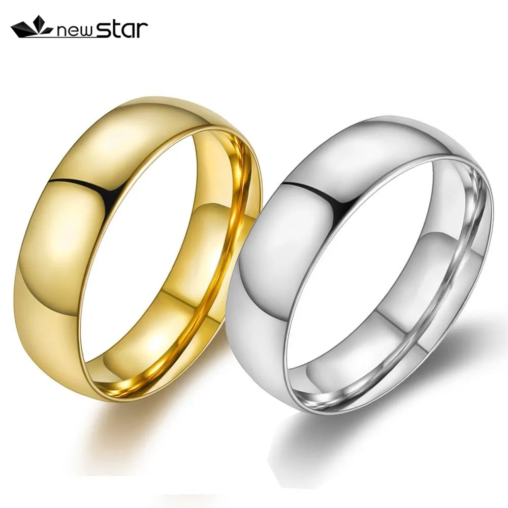 Wedding Rings For Lover Gold-Color Stainless Steel Couple Rings For Engagement Jewelry Wedding Bands