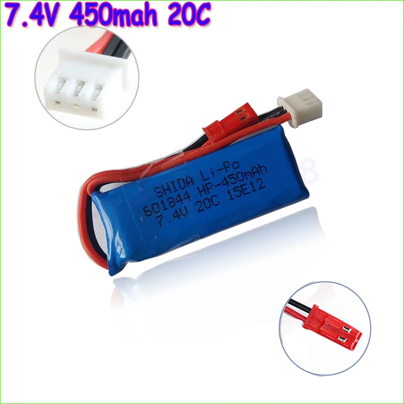 1 шт. обновления 7 4 В 450 мАч 20C Li-po Батарея 2 S для WLtoys K969 K989 K999 P929 p939 RC самолет Запчасти