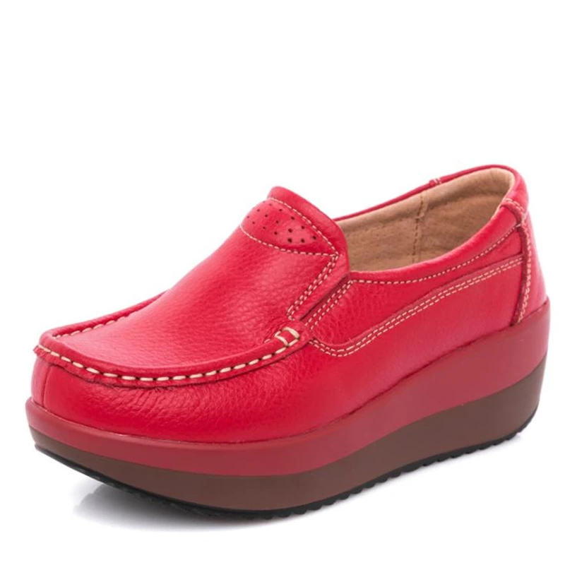 Cuir Red 2019 De En Dames 41 laceupblack Printemps Grande Plat laceupwhite black wihte Nouvelles Femmes Taille Chaussures laceupred 35 slip Non Confortable Décontractées Respirant IU7XUrq