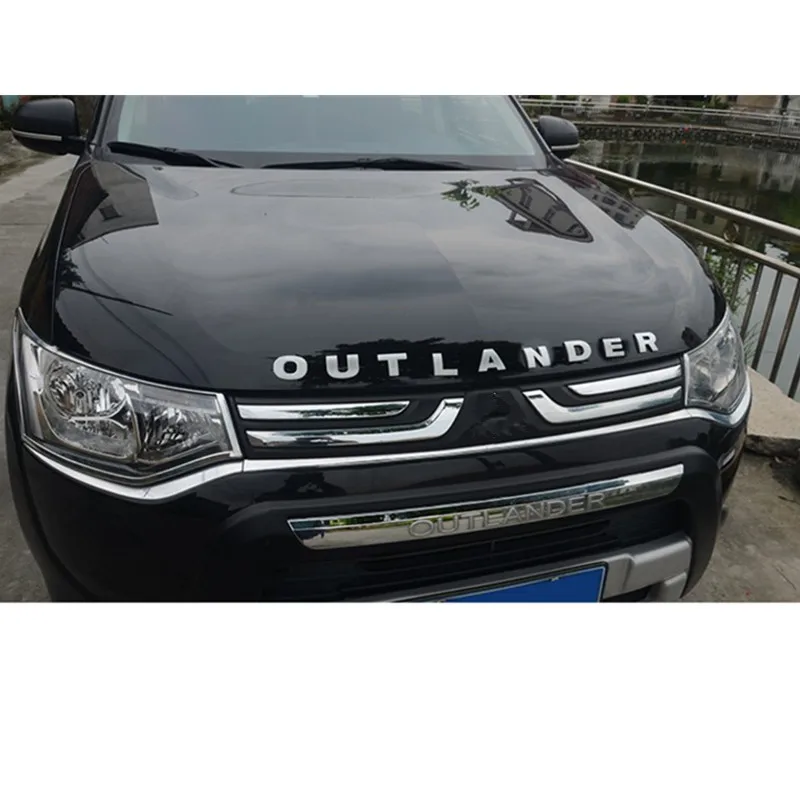 

Stainless Steel SLIM Outlander Wording 3D Letter Sticker Trim For Mitsubishi Outlander 2016 2017