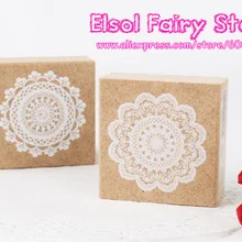 Очаровательный деревянный Кружева Печать круглая Кружевная салфетка штамп размером 45*45 мм, 2 вида конструкций, 20 шт./лот