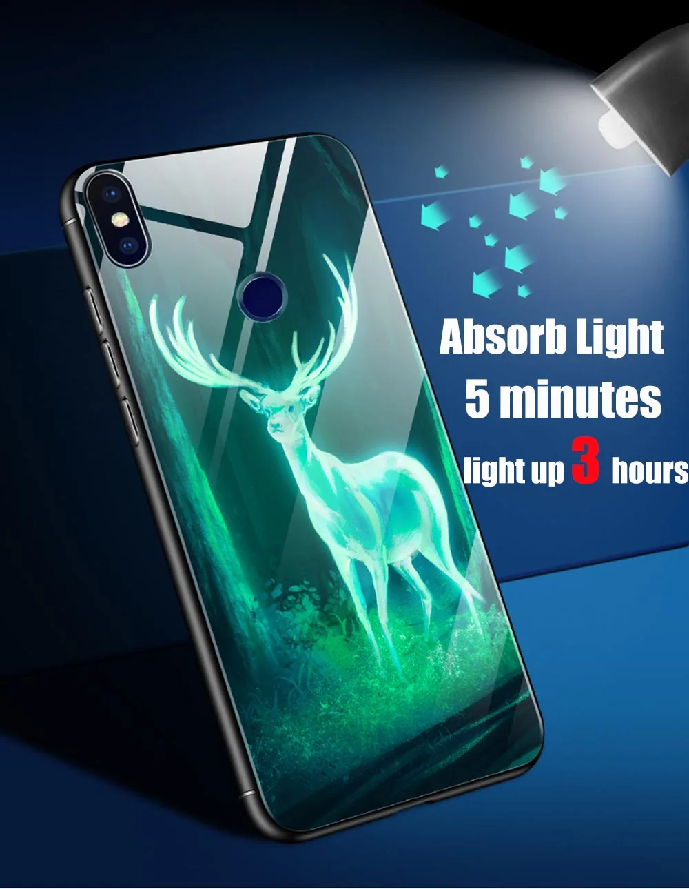 Luminous Tempered Glass Case For Xiaomi Mi 8 SE A1 A2 Lite MiX3 Max 2 3 Case on Redmi Note 5 Pro 4X Case Redmi 5 Plus 6 6A Cover (8)