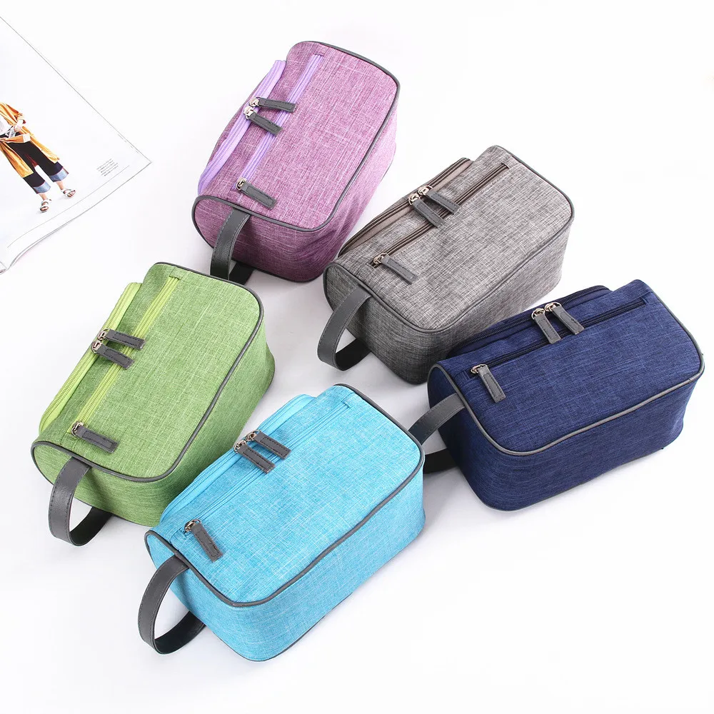 

Fashion Casual Men Women Makeup Travel Cosmetic Bag Case Pouch Toiletry Zipper Solid Portable Multifunction Wash Organizer