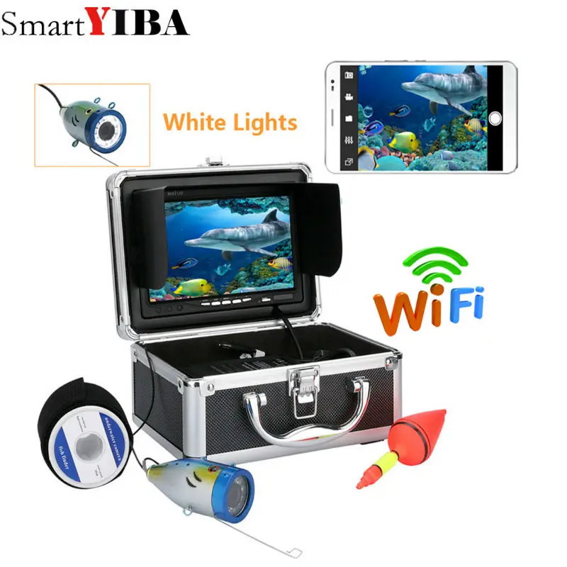 

SmartYIBA 7" TFT 50M 1000tvl Underwater Fishing Video Camera Kit ,HD Wifi Wireless For IOS Android APP Supports White LED