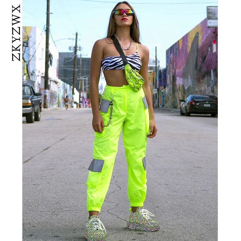 neon reflective joggers